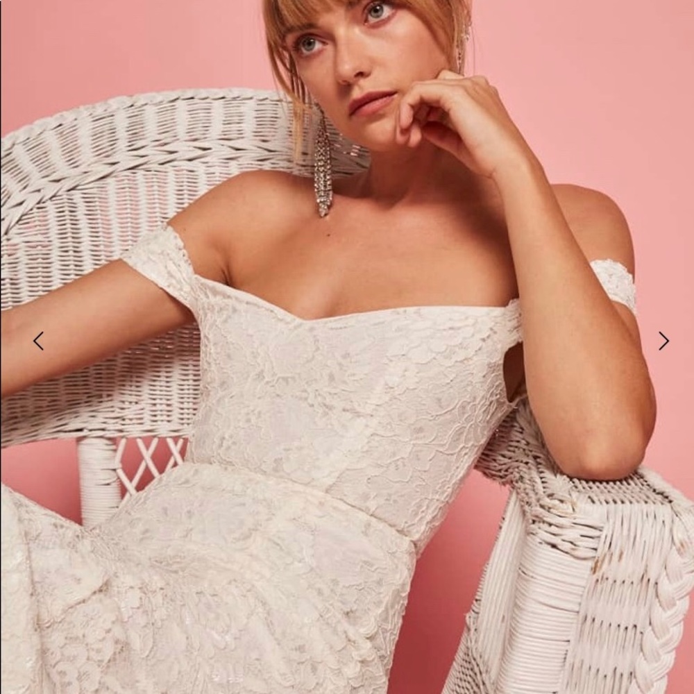 Reformaron Freesia wedding dress white lace 4P